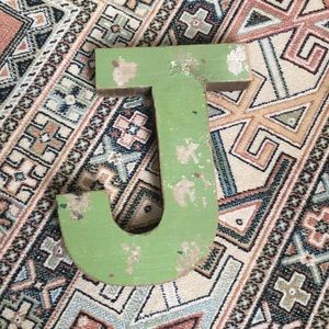 Reclaimed wood “J” sign